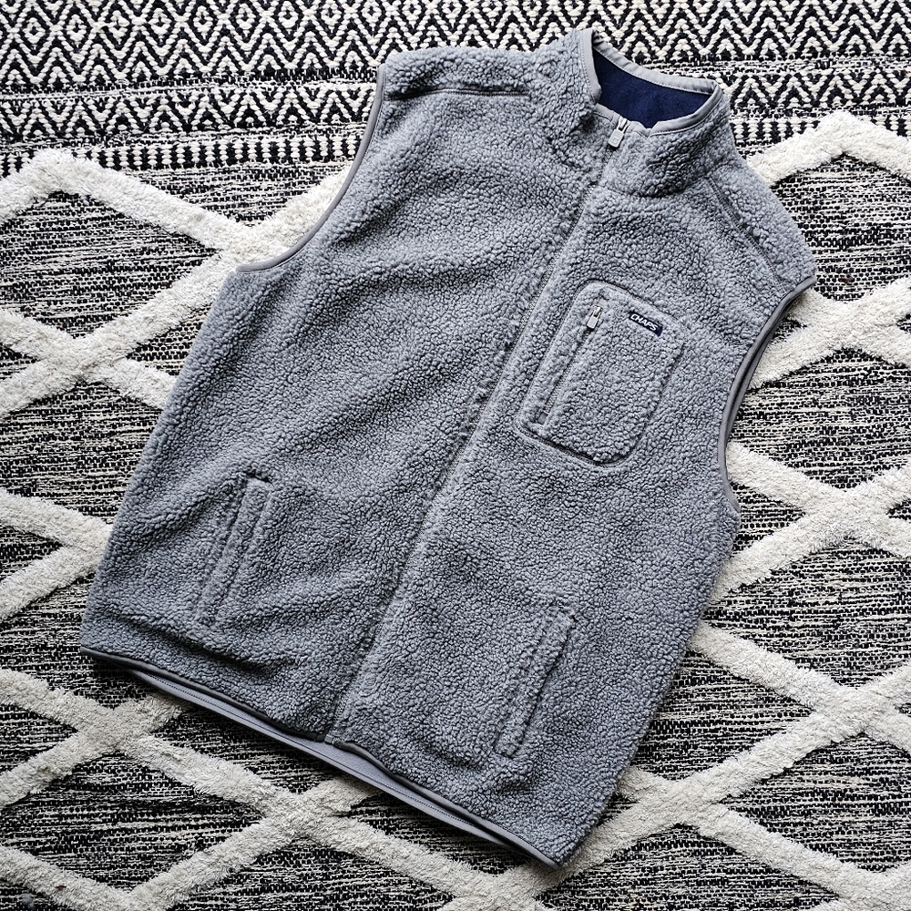 Chaps Sport Grey Sherpa Vest sz L